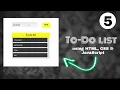 How to make ToDo list using HTML CSS JavaScript Part - 5 Developer Dude