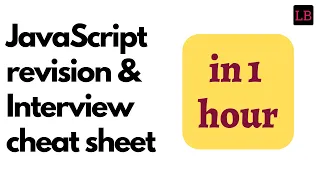 Javascript revision interview cheat sheet Watch this before your interview