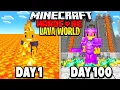 I Survived 100 Days in a LAVA Only World in Hardcore Minecraft