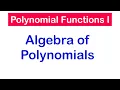 Algebra of Polynomials - Addition Subtraction Multiplication of Polynomials SHS 1 ELEC MATH