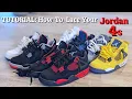 TUTORIAL How To Lace and Style Your Jordan 4 Red Thunder On Feet