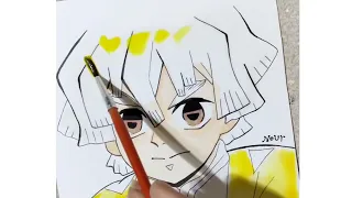Drawing Zenitsu Art Anime Drawing رسم الوان 