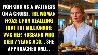 AS A WAITRESS, SHE WAS PARALYZED WHEN SHE SAW THAT THE MILLIONAIRE WAS HER HUSBAND WHO DIED 7 YEARS
