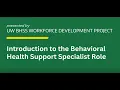 Introduction to the Behavioral Health Support Specialist Role