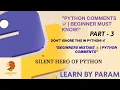 Python Comments Tutorial Hindi Single-line Multi-line Data Analytics Beginners
