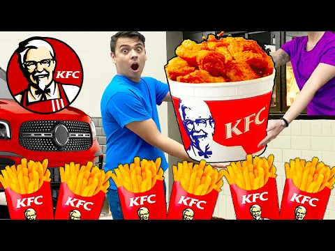Download MP3 KFC DRIVE-THRU FOOD CHALLENGE | CRAZY EATING ONLY KENTUCKY FRIED CHICKEN IN 24 HOURS BY SWEEDEE