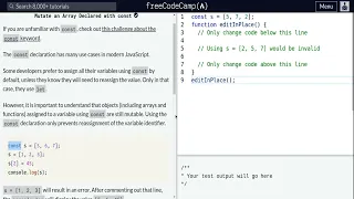 Lesson 2 ES6 Mutate an Array Declared with const