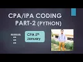 CPA Coding Question Part 2 Python