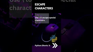 Escape Characters Python Shorts 18 Python Tutorial Deepak Radhakrishnan