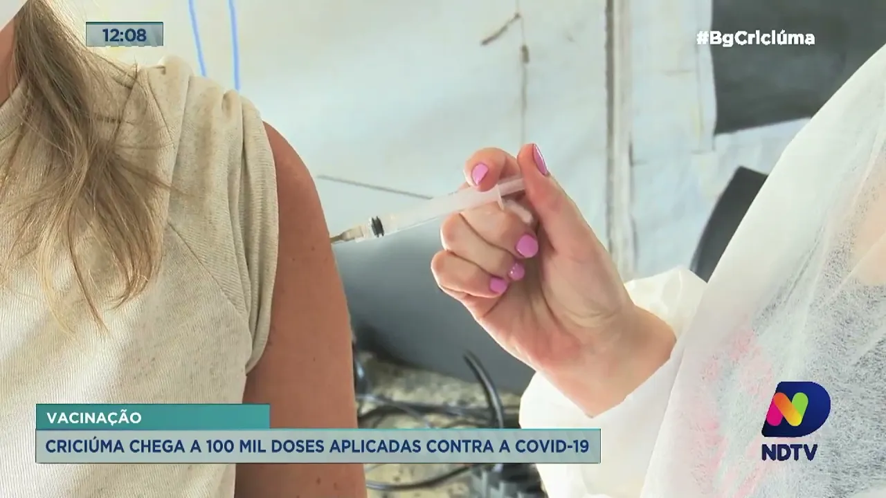 Criciúma ultrapassa a marca de 100 mil doses aplicadas de vacina contra Covid-19