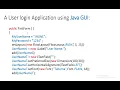 Create LogIN GUI using Java JFrame setLayout ActionListener Font ActionEvent