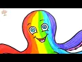 How to Draw Octopus Coloring Pages for Kids - Art Colours for Children