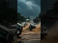 Download Lagu Mobil Tersapu Derasnya Banjir Saat Petir Menghantam Langit! #banjir