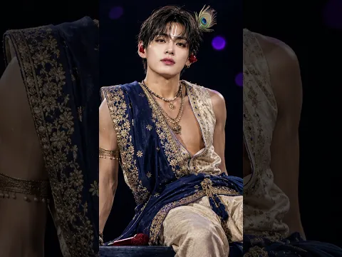 कन्हैया के रंग में रंगे BTS V 💙🦚🎶 #bts