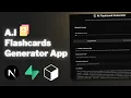 Build a AI Flashcards Generator App with Database and Payment Gateway Cryptomus Next js Supabase