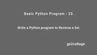 EP 25 Language Python Basic Program I go2collage