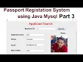Passport Management System Using Java Mysql Part 3