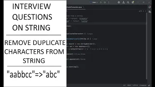 9 Remove Duplicate Characters from a String in Java String Interview Questions