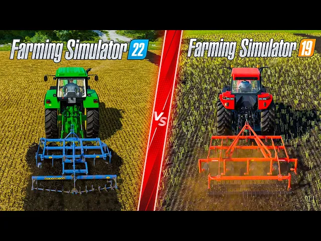 Farming Simulator 22 vs Farming Simulator 19 - Direct Comparison! Attention to Detail &amp; Graphics!