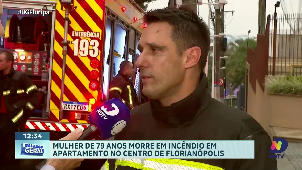 Incêndio em apartamento no centro de Florianópolis mata mulher de 79 anos