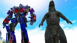 optimus prime vs godzilla epic battle