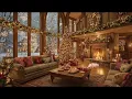 Lagu Fireplace Crackling Ambience | Christmas Jazz Piano Mix Music with Sweet Cat