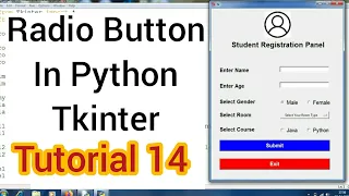 Radio button in python tkinter Tutorial 14