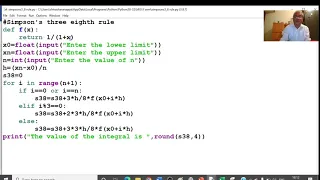 Python program for simpsons3 - 8 rule