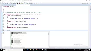 Core Java Interview Question - Can we declare Main Method inside Abstract class
