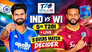 🔴Live : India vs West Indies, 5th T20I 9 Overs Matchn| INDIA vs WEST INDIES Live Cricket
