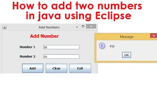 How to add two numbers in java using eclipse java