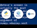 Sorting arrays in NumPy by column