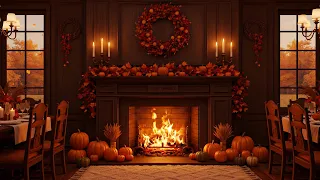 Cozy Autumn Thanksgiving Ambience Fireplace Sounds Pumpkins Falling Leaves Peaceful Warm  Cozy Autumn Thanksgiving Ambience Fireplace Sounds Pumpkins Falling Leaves Peaceful Warm