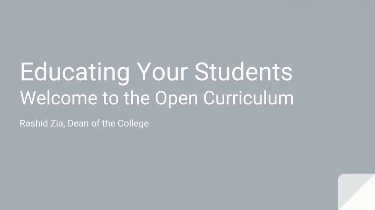 Educating your Student at Brown: Life and Learning Inside and Outside the Classroom