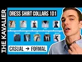 Dress Shirt Collars Ranked Casual to Formal - Club Point Wing and between Shirt Collars 101