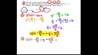 Linear Approximation Example Problem 5 - AP Calculus