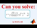 Matlab sample example problems How to write mathematics expressions in Matlab