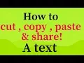how to cut copy paste and share text in android studio