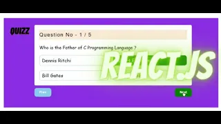 Quiz App React HTML CSS Beginner