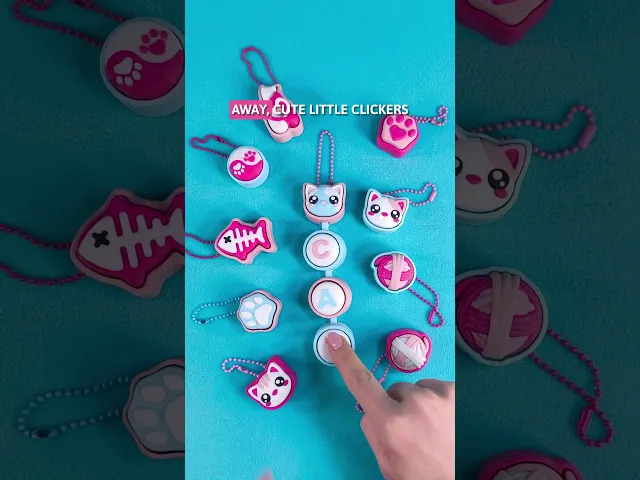 Cute Clicker Cat Pack! Clicky & Keychain Fidget video thumbnail