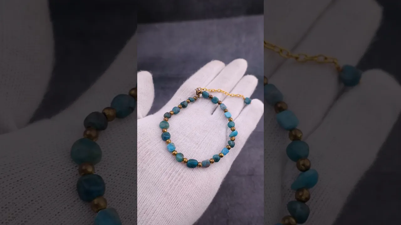 Natural Healing Stone Apatite Anklet for Motivation, Clarity & Positive Energy