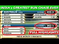 Highest Run Chase By India Vs Australia 2nd Odi 2013 Highlights