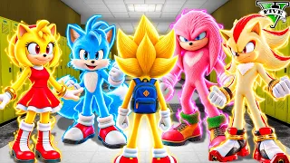 ENTRANDO en LA ESCUELA de SUPER SONIC en GTA 5 !! (Sonic Movie mod)
