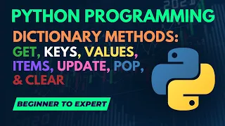 Python Dictionary Methods get keys values items update pop clear Hindi