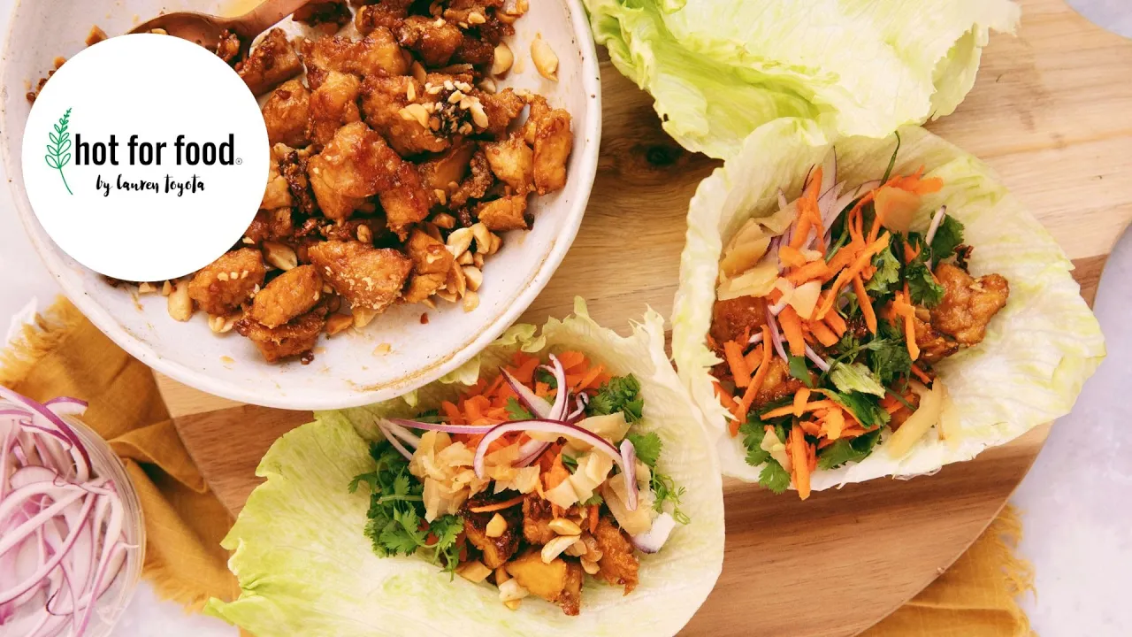 Sweet Soy Tofu Lettuce Cups   hot for food