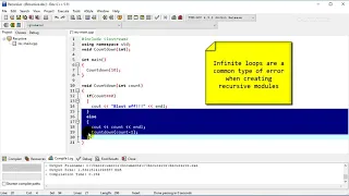 C Count Down using Recursive Procedure