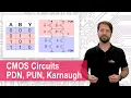 CMOS Circuits - Pull Down and Pull Up Network PDN PUN Karnaugh Map Digital Logic NOT NAND XOR