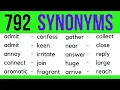 Similar Vocabulary Learn 792 Synonym Words in English to Expand your Vocabulary
