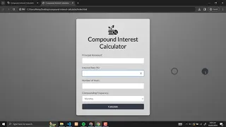 Compound Interest Calculator Using HTML CSS and JavaScript with Source Code
