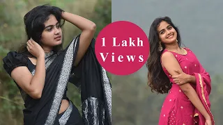 devika sanjay exclusive photo shoot black sari behind the scene